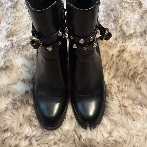 Black Leather Ankle Boots - Picture 2 of 8